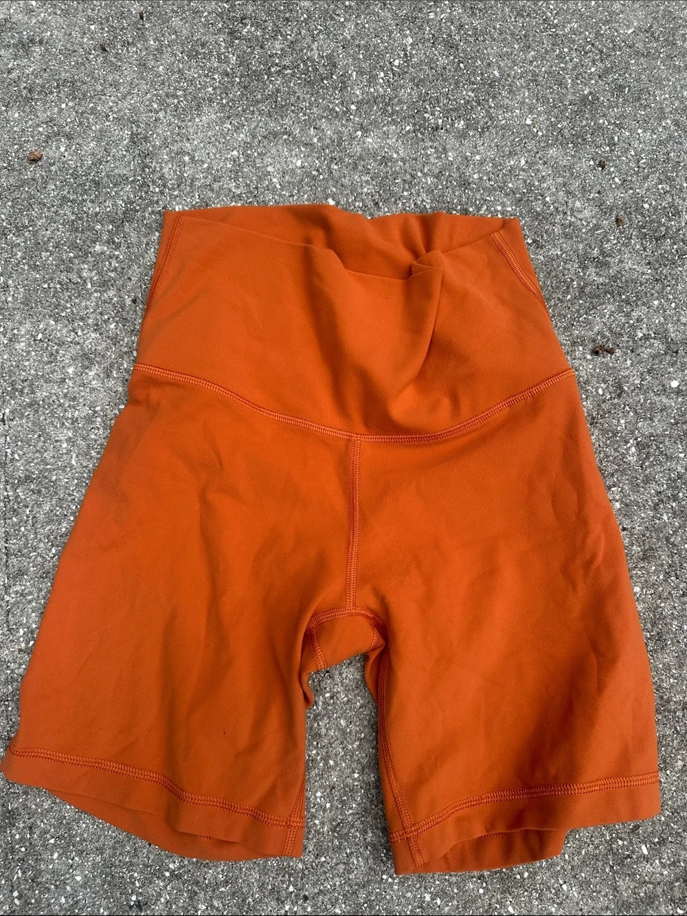 Aritzia Burnt Orange High-Waist Bike Shorts